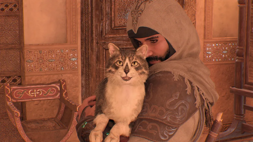 Assassin's Creed Mirage Features a Cat With an Assassin's Creed Branded Nose